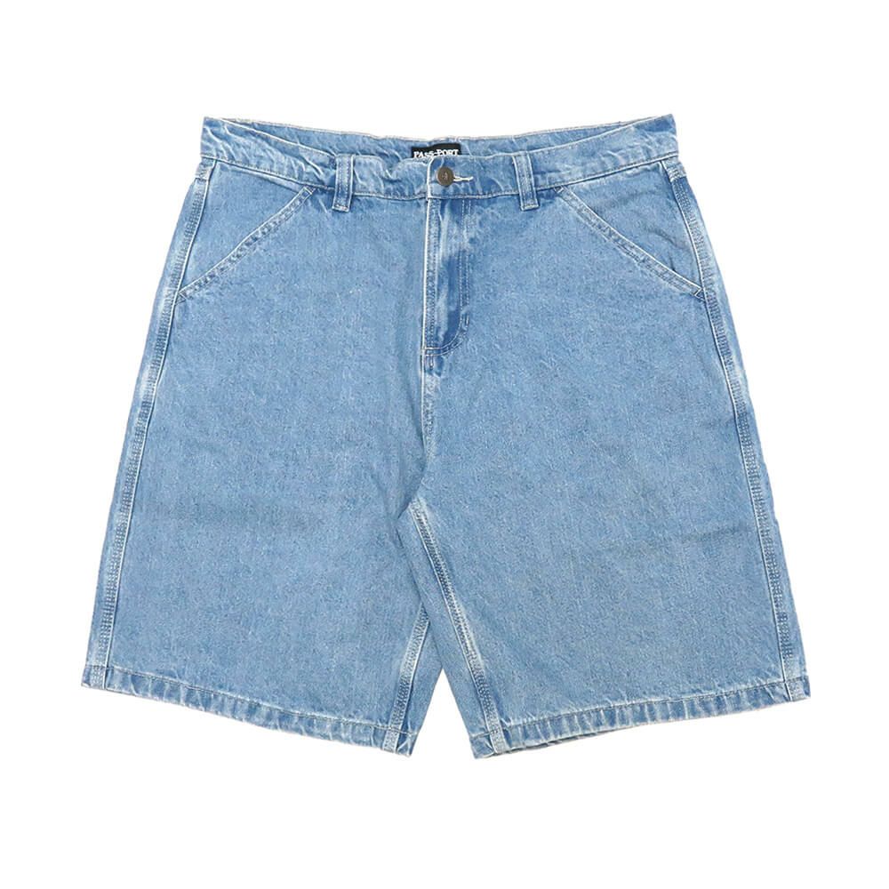 PASS~PORT SHORTS パスポート ショーツ DENIM WORKERS CLUB R41 WASHED LIGHT INDIGO スケートボード スケボー 