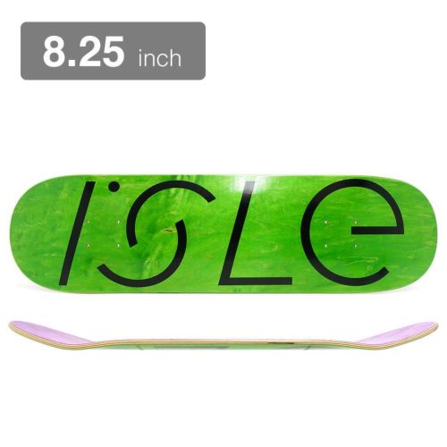 ISLE DECK アイル デッキ TEAM LOGO 1 GREEN STAIN 8.25 スケートボード スケボー