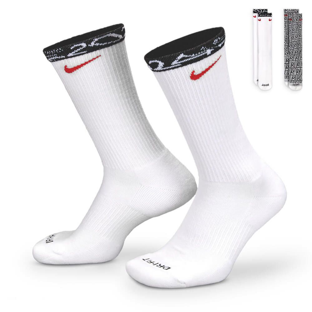 NIKE SB SOCKS ナイキSB ソックス 靴下 2足セット FED AGN OLY EVRY CUSH 2PR 白/黒 PAB400-901 スケートボード スケボー