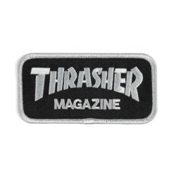 THRASHER PATCH スラッシャー ワッペン LOGO PATCH BLACK/GREY（US企画） スケートボード スケボー