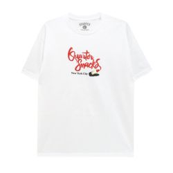 QUARTERSNACKS T-SHIRT クウォータースナックス Tシャツ LIPSTICK WHITE スケートボード スケボー 