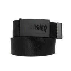 THRASHER BELT スラッシャー ベルト FLAME WEB BELT BLACK（US企画） スケートボード スケボー