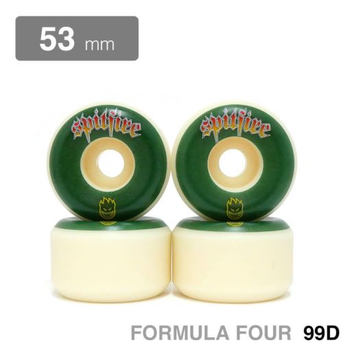 SPITFIRE WHEEL スピットファイヤー ウィール FORMULA FOUR (F4) CONICAL FULL 99D VENOM SCRIPT GREEN 53mm スケートボード スケボー