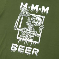 MAGICAL MOSH MISFITS T-SHIRT マジカルモッシュミスフィッツ Tシャツ MxMxM BEER SLAVE ARMY GREEN スケートボード スケボー 3