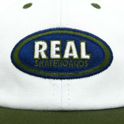 REAL CAP リアル キャップ OVAL EMB STRAPBACK WHITE/OLIVE/NAVY スケートボード スケボー 4