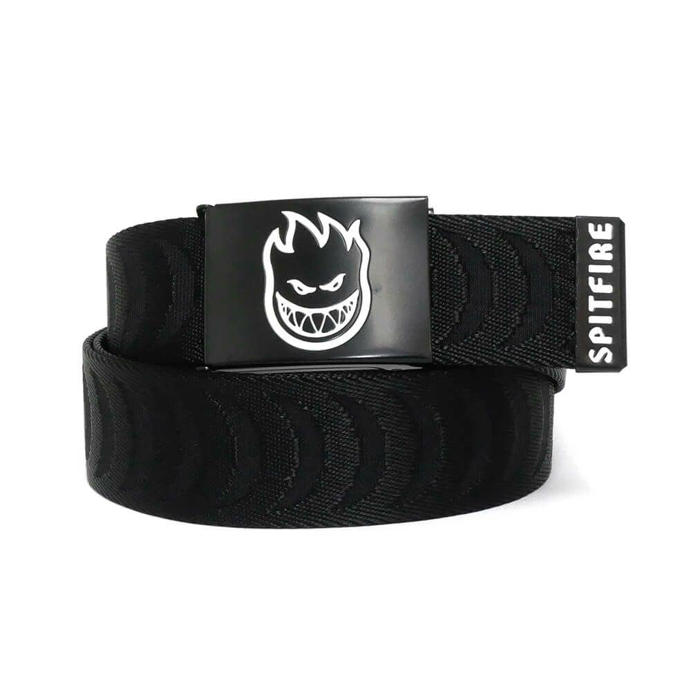 SPITFIRE BELT スピットファイヤー ベルト BIGHEAD CRESCENT JACQUARD WEB BELT BLACK/WHITE スケートボード スケボー