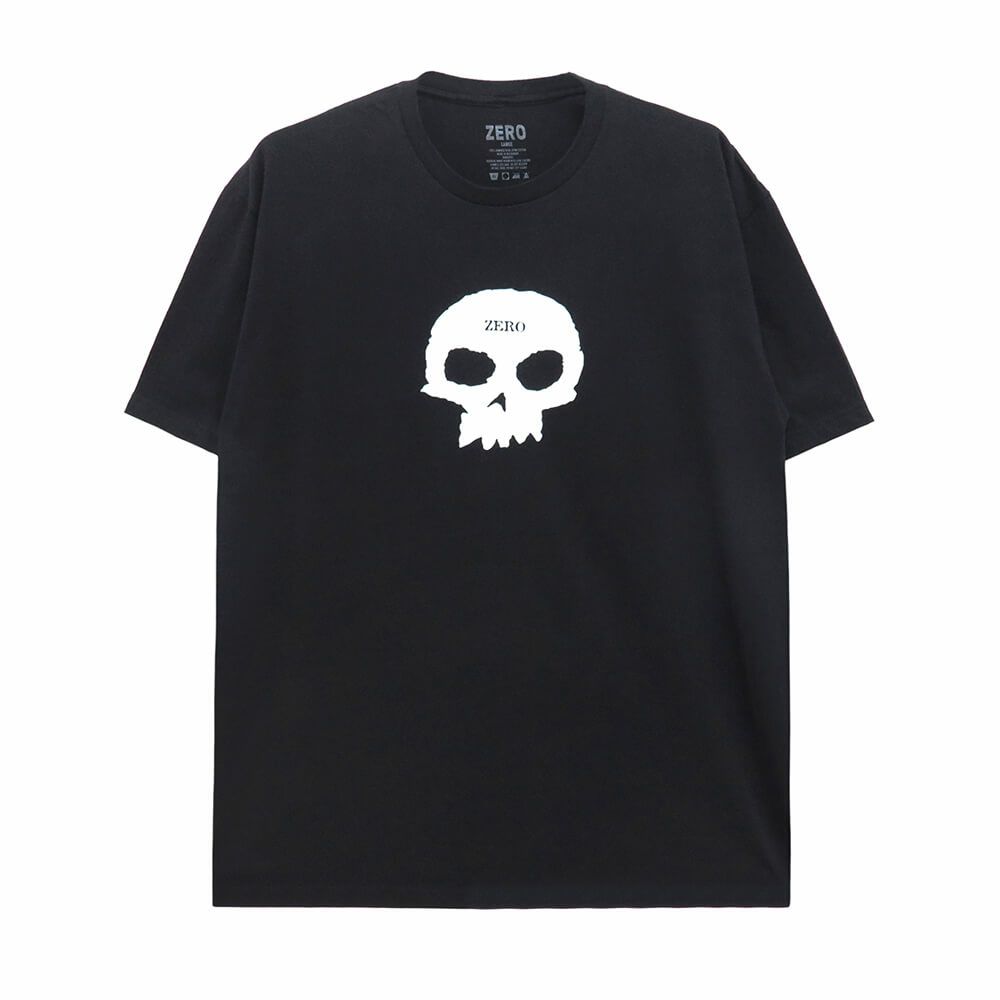 ZERO T-SHIRT ゼロ Tシャツ SINGLE SKULL BLACK スケートボード スケボー 