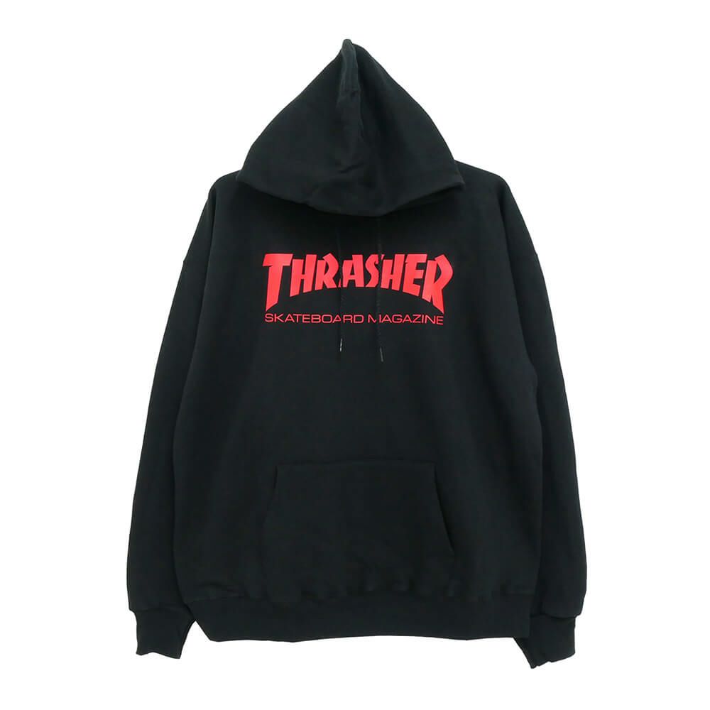 THRASHER HOOD スラッシャー パーカー SKATE MAG BLACK/RED（US企画） スケートボード スケボー 