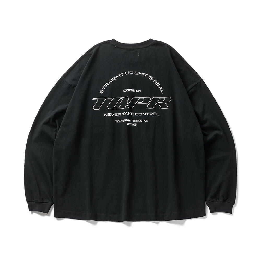 TIGHTBOOTH（TBPR） LONG SLEEVE タイトブース ロングスリーブTシャツ STRAIGHT UP BLACK スケートボード スケボー 1