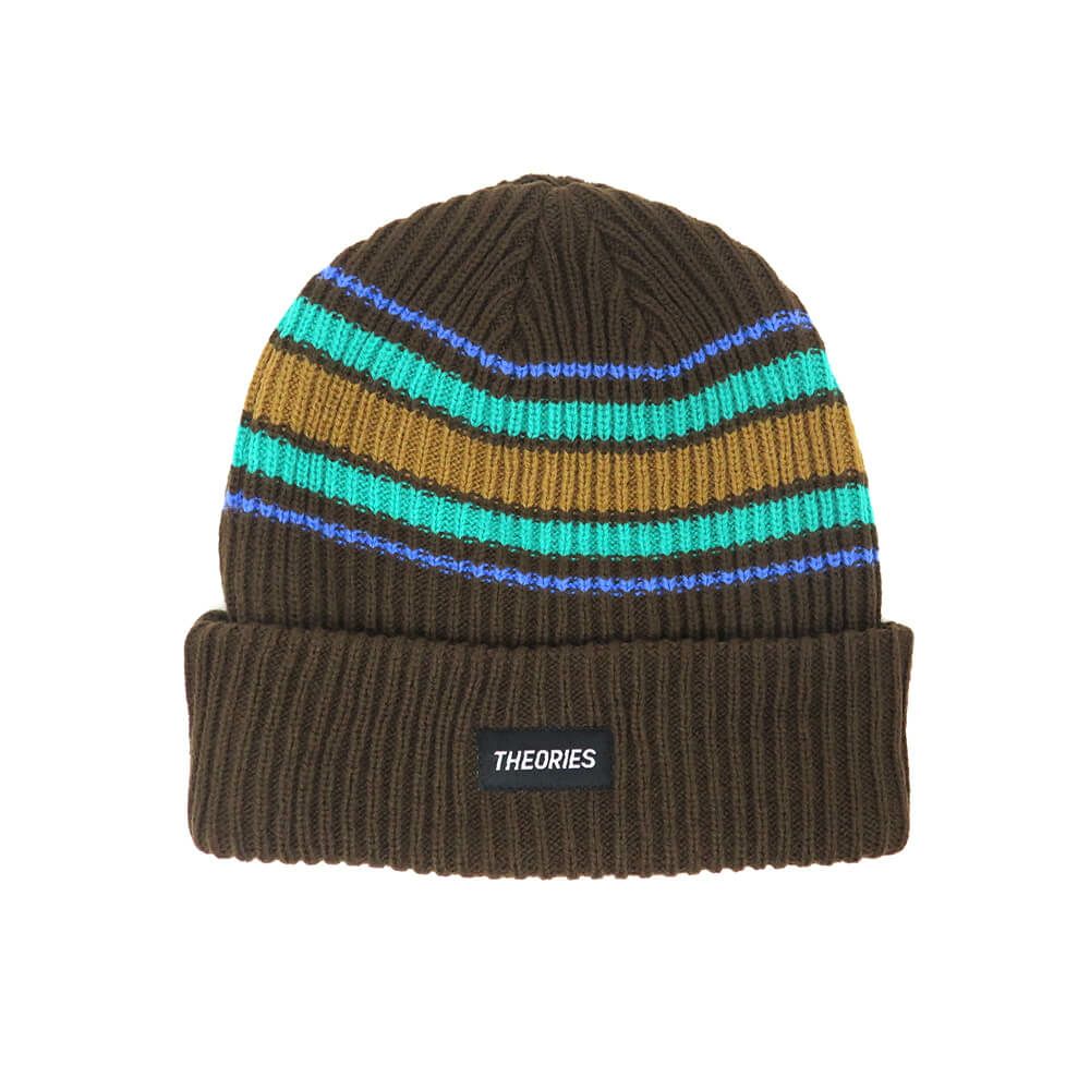 THEORIES KNITCAP セオリーズ ニットキャップ BRUST STRIPE KNIT BEANIE CEDAR スケートボード スケボー 