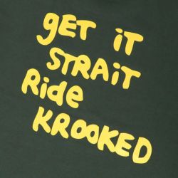 KROOKED T-SHIRT クルキッド Tシャツ STRAIT EYES FOREST GREEN/GOLD スケートボード スケボー 3