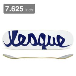 LESQUE DECK レスケ デッキ TEAM LOGO WHITE/NAVY 7.625 スケートボード スケボー