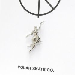 POLAR BADGE ポーラー バッジ NO COMPLIES FOREVER PIN SILVER スケートボード スケボー　1