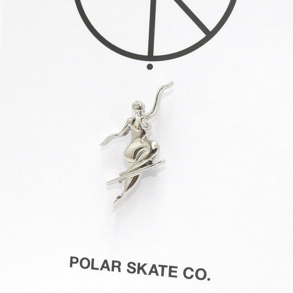 POLAR BADGE ポーラー バッジ NO COMPLIES FOREVER PIN SILVER スケートボード スケボー　1