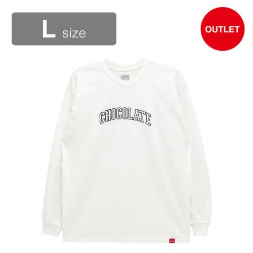 【アウトレット価格 7,150円 → 4,990円】CHOCOLATE LONG SLEEVE チョコレート ロングスリーブTシャツ LEAGUE WHITE 汚れ スケートボード スケボー