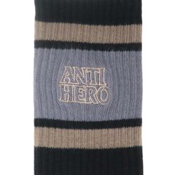 ANTIHERO SOCKS アンチヒーロー ソックス 靴下 BLACKHERO OUTLINE EMB BLACK/BRONZ スケートボード スケボー 4