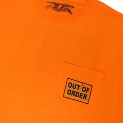 ANTIHERO T-SHIRT アンチヒーロー Tシャツ OUT OF ORDER POCKET ORANGE スケートボード スケボー 2