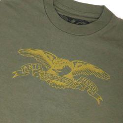  ANTIHERO T-SHIRT アンチヒーロー Tシャツ BASIC EAGLE MILITARY GREEN スケートボード スケボー 1