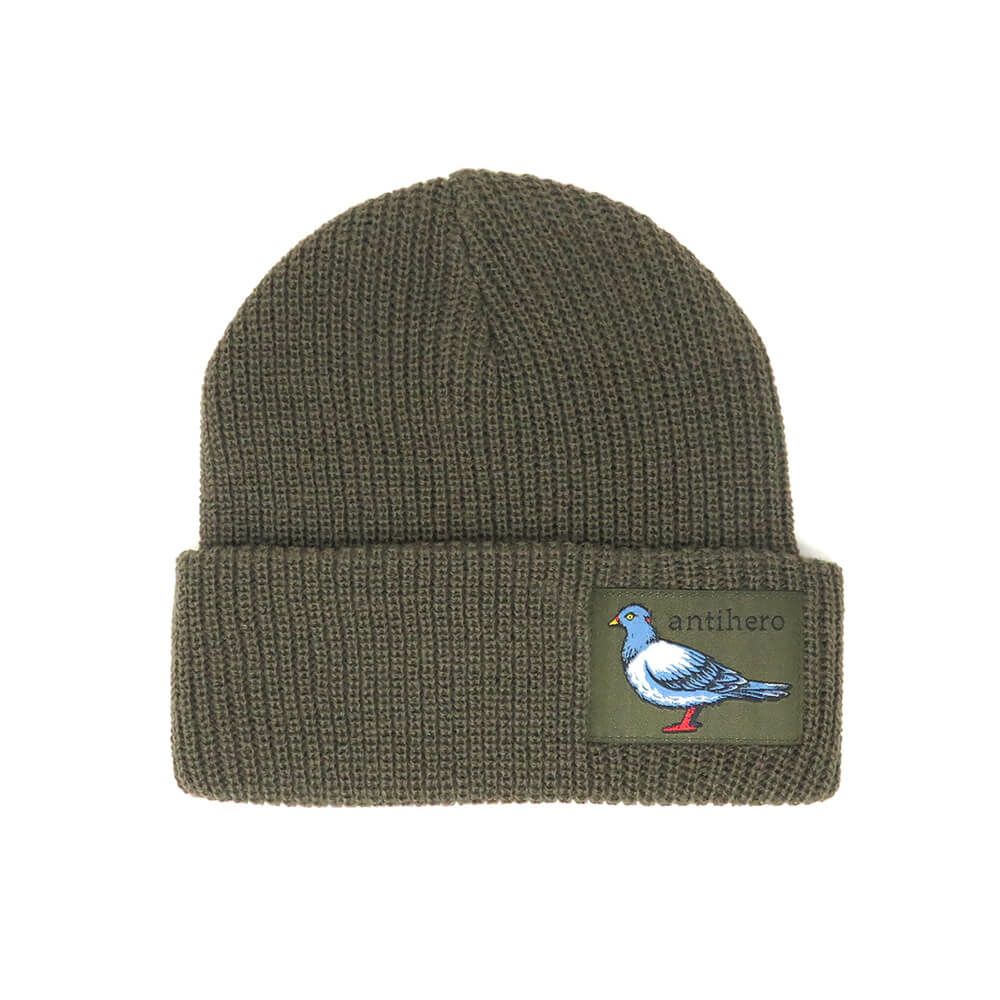 ANTIHERO KNITCAP アンチヒーロー ニットキャップ LIL PIGEON LABEL CUFF BEANIE BROWN スケートボード スケボー 