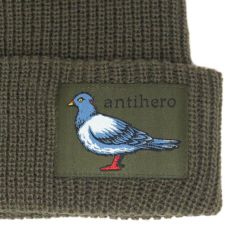 ANTIHERO KNITCAP アンチヒーロー ニットキャップ LIL PIGEON LABEL CUFF BEANIE BROWN スケートボード スケボー 2