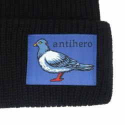 ANTIHERO KNITCAP アンチヒーロー ニットキャップ LIL PIGEON LABEL CUFF BEANIE BLACK/BLUE スケートボード スケボー 2