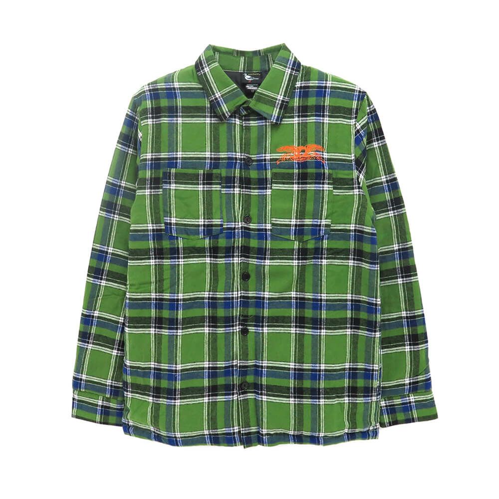 ANTIHERO JACKET アンチヒーロー ジャケット BASIC EAGLE FLANNEL GREEN/BLUE スケートボード スケボー 