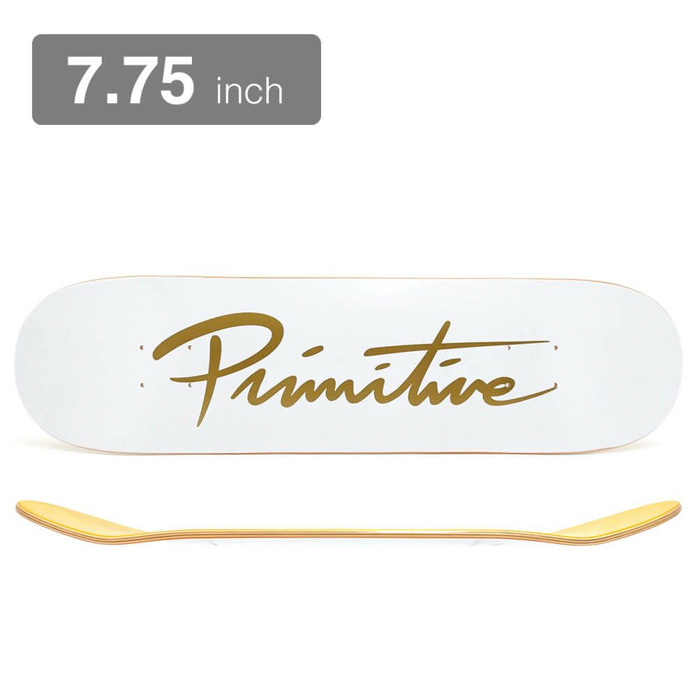 PRIMITIVE DECK プリミティブ デッキ TEAM NUEVO SCRIPT CORE WHITE / GOLD 7.75 スケートボード スケボー