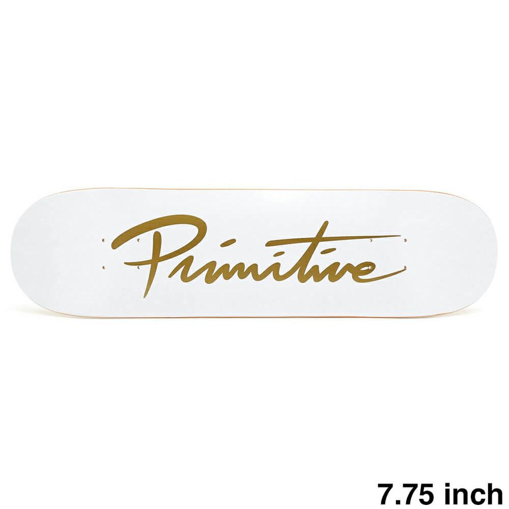 PRIMITIVE DECK プリミティブ デッキ TEAM NUEVO SCRIPT CORE WHITE / GOLD 7.75 スケートボード スケボー