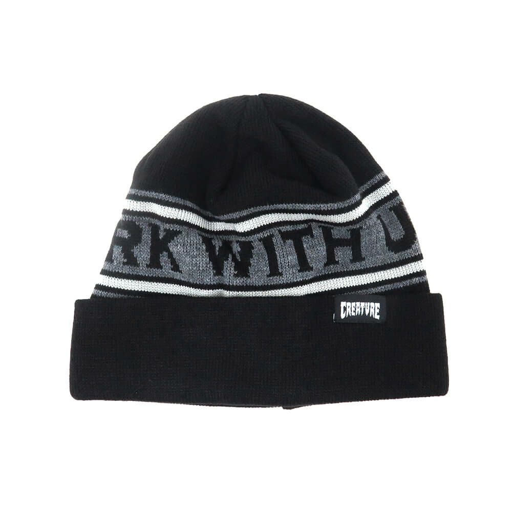 CREATURE KNITCAP クリーチャー ニットキャップ LURK WIHT US BEANIE BLACK/GREY スケートボード スケボー 