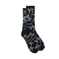 THRASHER SOCKS スラッシャー ソックス 靴下 GONZ LOGO BLACK/WHITE（US企画） スケートボード スケボー 3