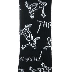 THRASHER SOCKS スラッシャー ソックス 靴下 GONZ LOGO BLACK/WHITE（US企画） スケートボード スケボー 4