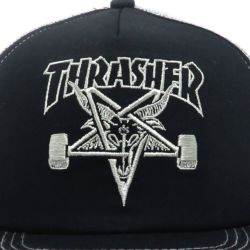 THRASHER MESHCAP スラッシャー メッシュキャップ SKATEGOAT TRUCKER BLACK/GREY（US企画） スケートボード スケボー 4