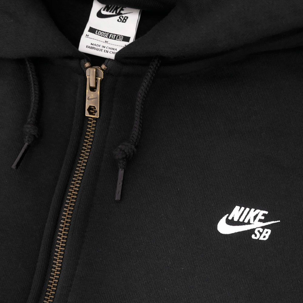 NIKE SB HOOD ナイキSB パーカー ESSENTIAL FLEECE FULL ZIP FZ8797-010 BLACK/WHITE スケートボード スケボー 3