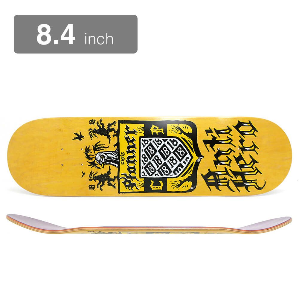 ANTIHERO DECK アンチヒーロー デッキ CHRIS PFANNER COAT OF ARMS YELLOW STAIN 8.4 スケートボード スケボー