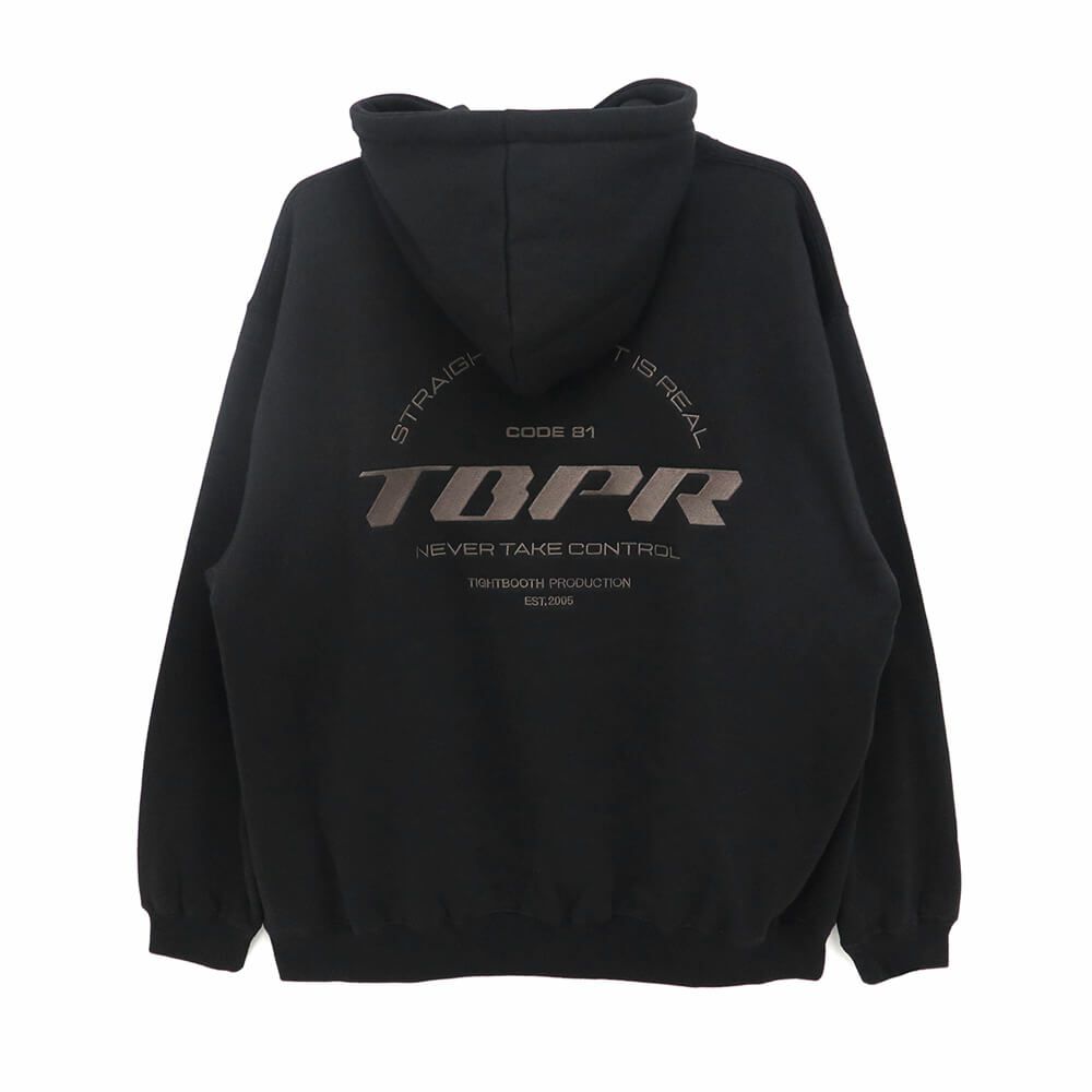 TIGHTBOOTH（TBPR）HOOD タイトブース パーカー STRAIGHT UP HOODED BLACK スケートボード スケボー 