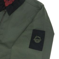 DICKIES SKATEBOARDING JACKET ディッキーズスケートボーディング ジャケット DICKIES X SPITFIRE JACKET OLIVE GREEN スケートボード スケボー 3