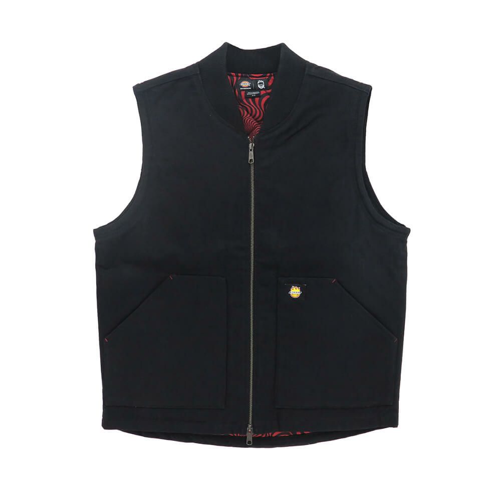 DICKIES SKATEBOARDING JACKET ディッキーズスケートボーディング ジャケット DICKIES X SPITFIRE VEST BLACK スケートボード スケボー 