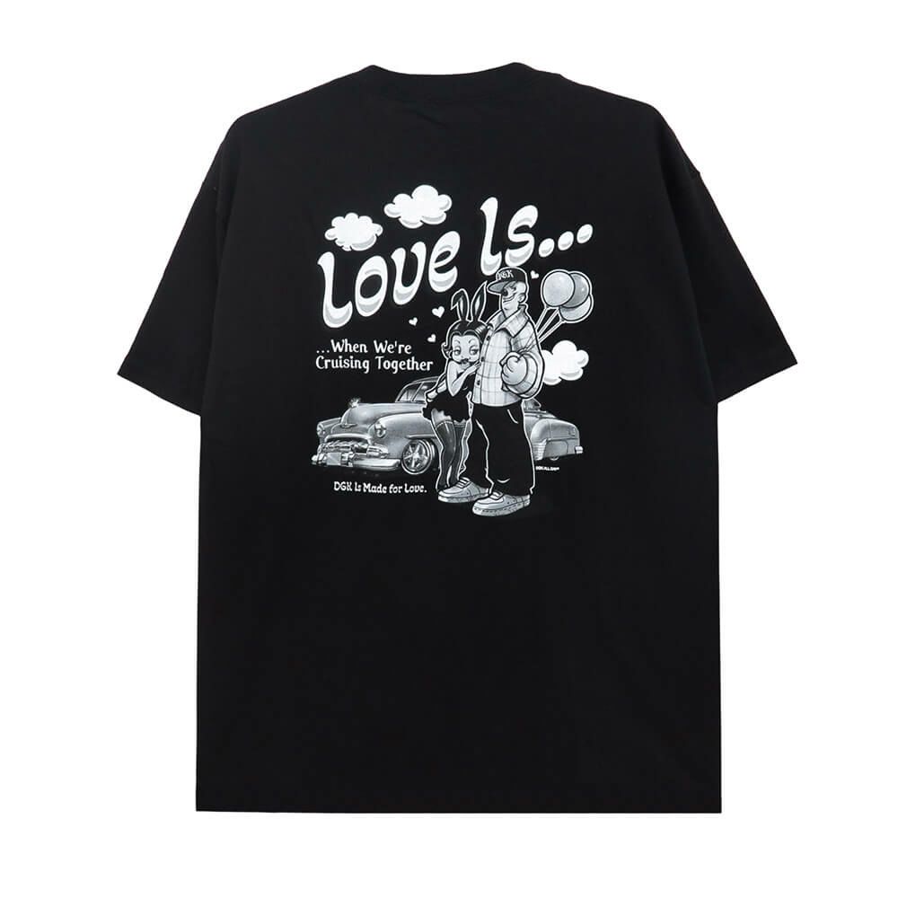 DGK T-SHIRT ディージーケー Tシャツ LOVE IS ... BLACK スケートボード スケボー 