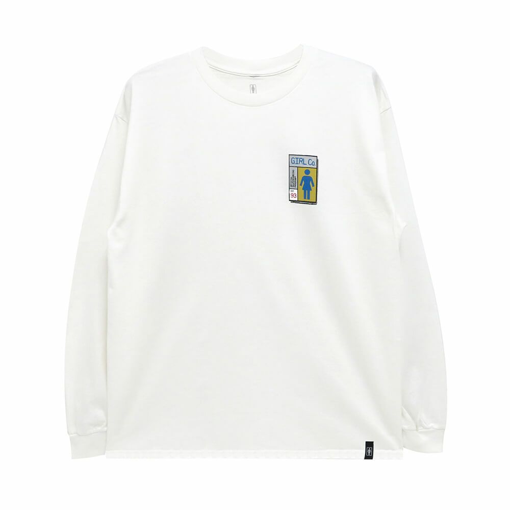 GIRL LONG SLEEVE ガール ロングスリーブTシャツ GRIDBOX WHITE スケートボード スケボー 