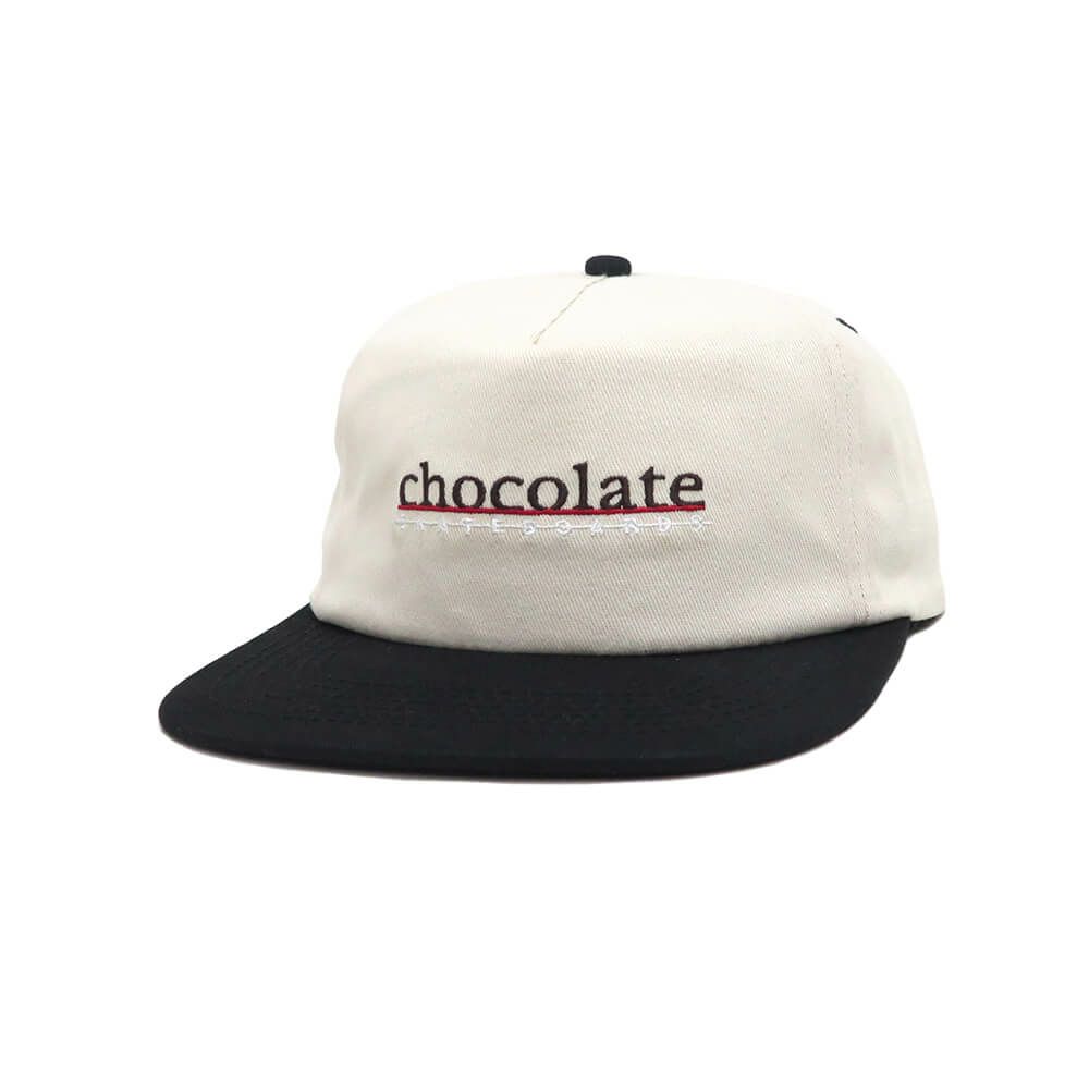 CHOCOLATE CAP チョコレート キャップ BAR 5 PANEL SNAPBACK CREAM/BLACK スケートボード スケボー 