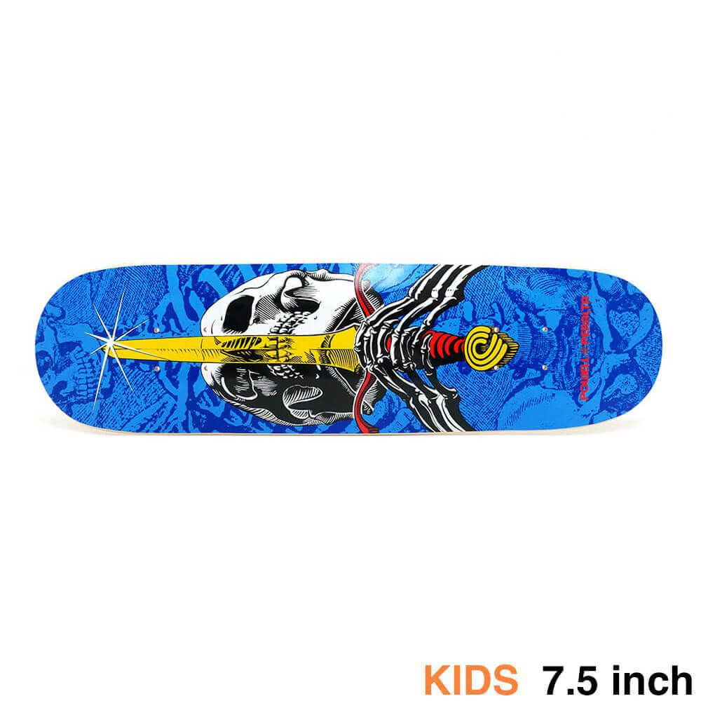 POWELL PERALTA DECK パウエルペラルタ デッキ（子供用） TEAM SKULL & SWORD BLUE 7.5 スケートボード スケボー