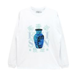 EVISEN LONG SLEEVE エビセン ロングスリーブTシャツ VASE LOGO WHITE スケートボード スケボー 