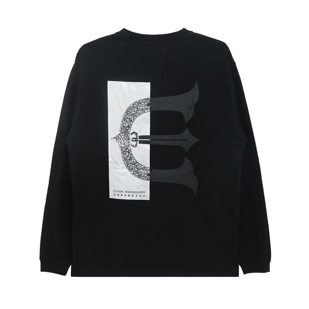 EVISEN LONG SLEEVE エビセン ロングスリーブTシャツ RECTANGLE LOGO BLACK スケートボード スケボー 