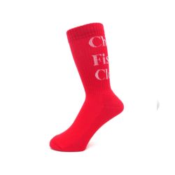 CHAOS FISHING CLUB SOCKS カオスフィッシングクラブ ソックス 靴下 1 PAC LOGO RED スケートボード スケボー 1