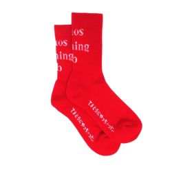 CHAOS FISHING CLUB SOCKS カオスフィッシングクラブ ソックス 靴下 1 PAC LOGO RED スケートボード スケボー 3