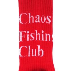 CHAOS FISHING CLUB SOCKS カオスフィッシングクラブ ソックス 靴下 1 PAC LOGO RED スケートボード スケボー 4