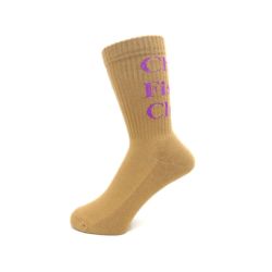 CHAOS FISHING CLUB SOCKS カオスフィッシングクラブ ソックス 靴下 1 PAC LOGO BROWN スケートボード スケボー 1