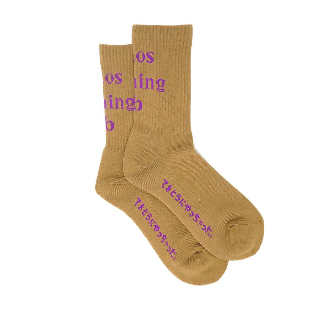 CHAOS FISHING CLUB SOCKS カオスフィッシングクラブ ソックス 靴下 1 PAC LOGO BROWN スケートボード スケボー 3