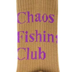 CHAOS FISHING CLUB SOCKS カオスフィッシングクラブ ソックス 靴下 1 PAC LOGO BROWN スケートボード スケボー 4