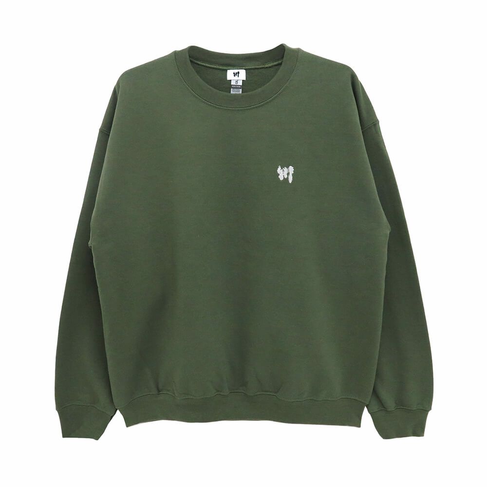 KAWA CREW SWEAT 川 トレーナー 川 LOGO 1POINT GREEN/WHITE 刺繍ロゴ スケートボード スケボー 